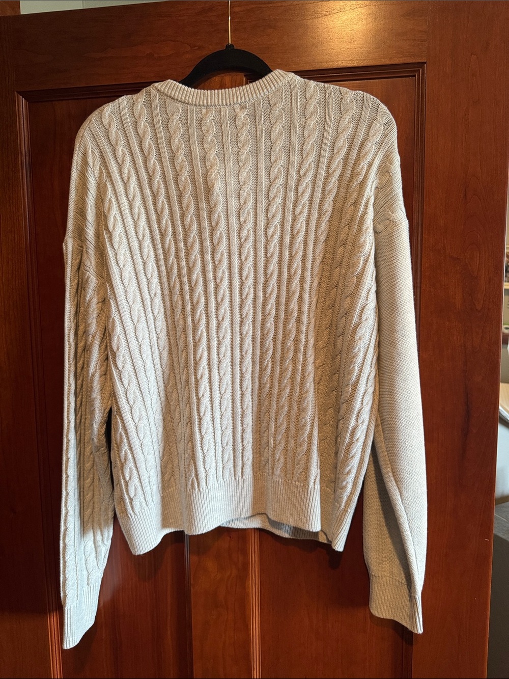 Mod Ref Light Gray Cable Knit Button-Front Cardigan - Picture 6 of 6